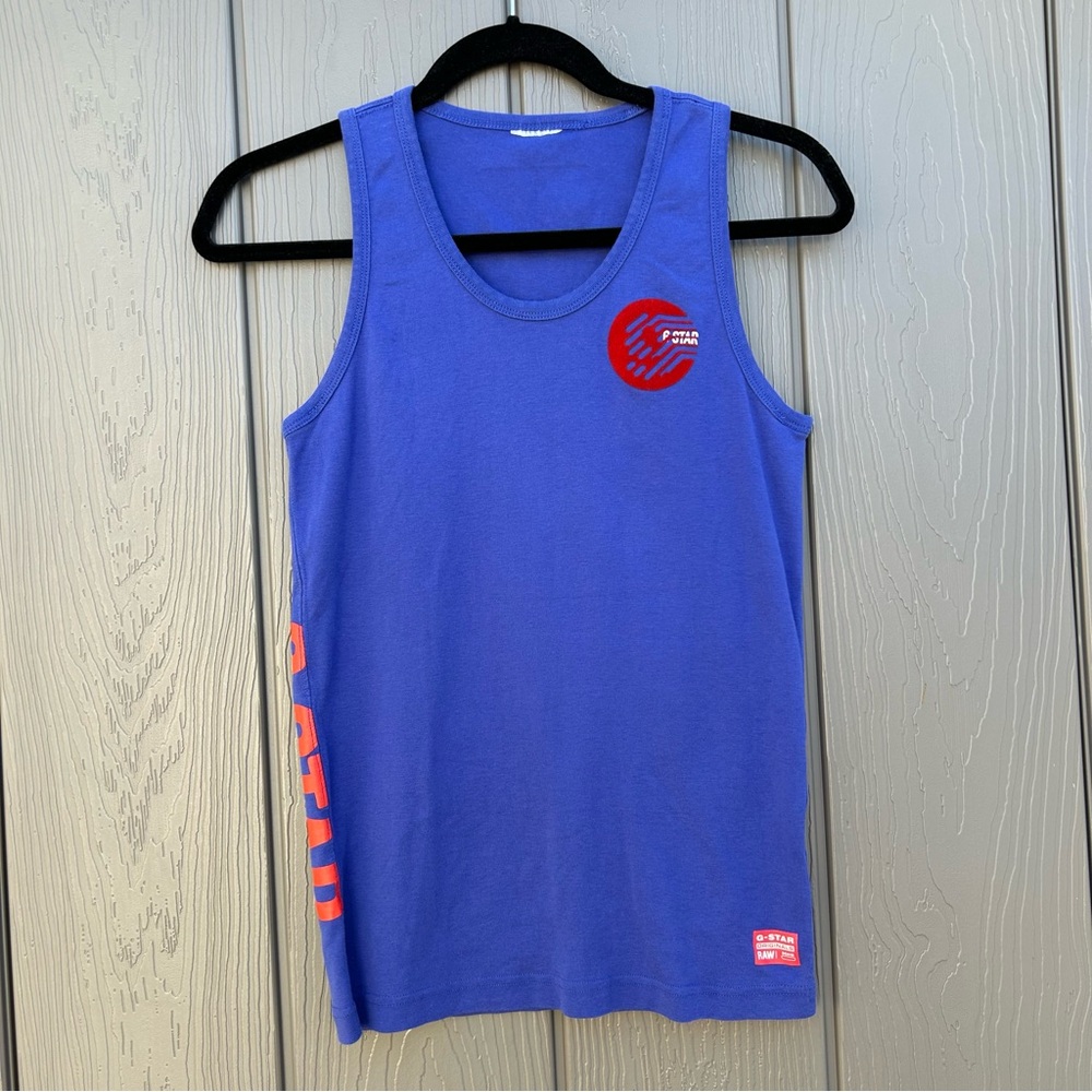 G Star Raw Blue Tank Top  Size Small